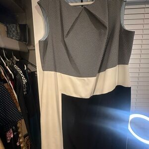 Elegant Black and White Sleeveless Dress